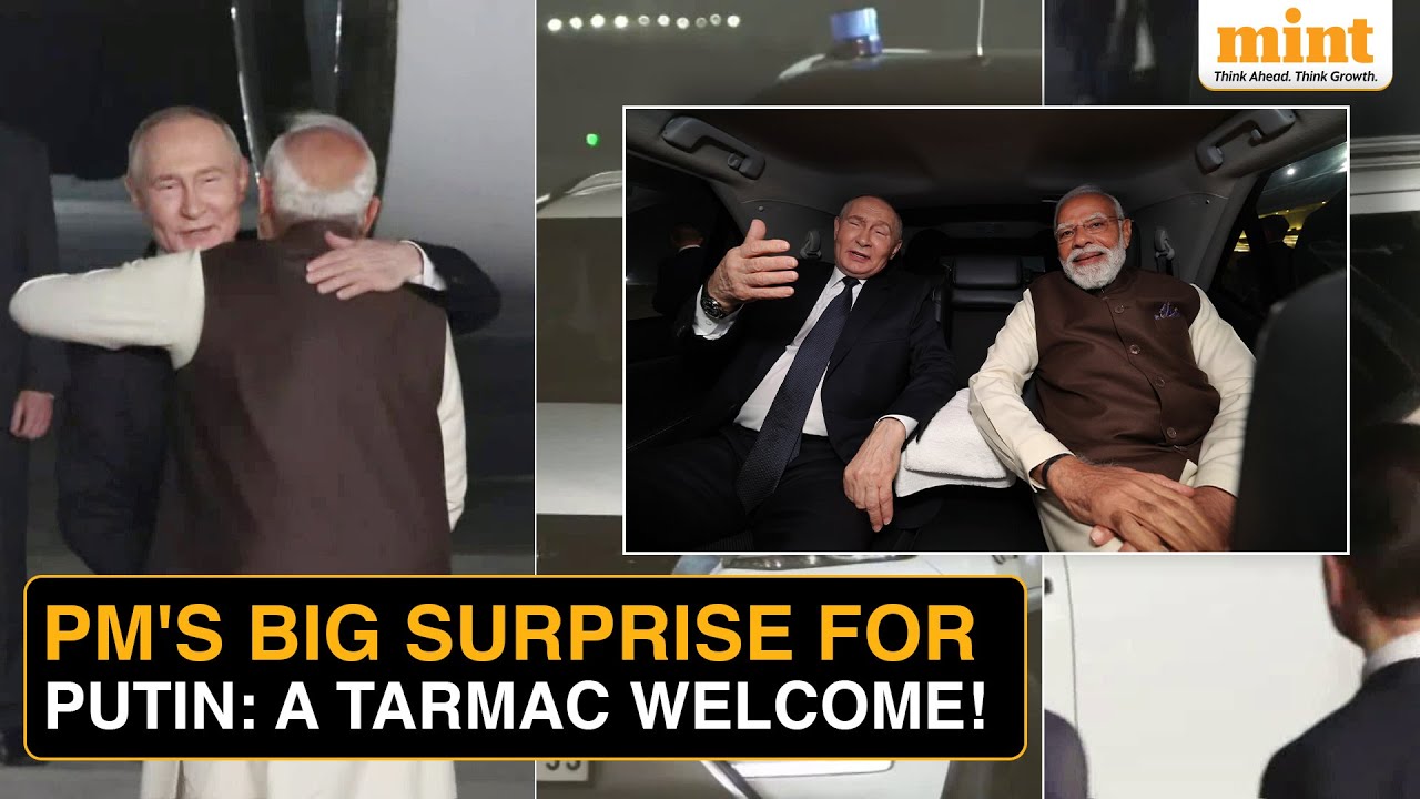 Putin India Visit: PM Modi Welcomes Putin With A Hug At Airport, Both Leave In The Same Car | Watch