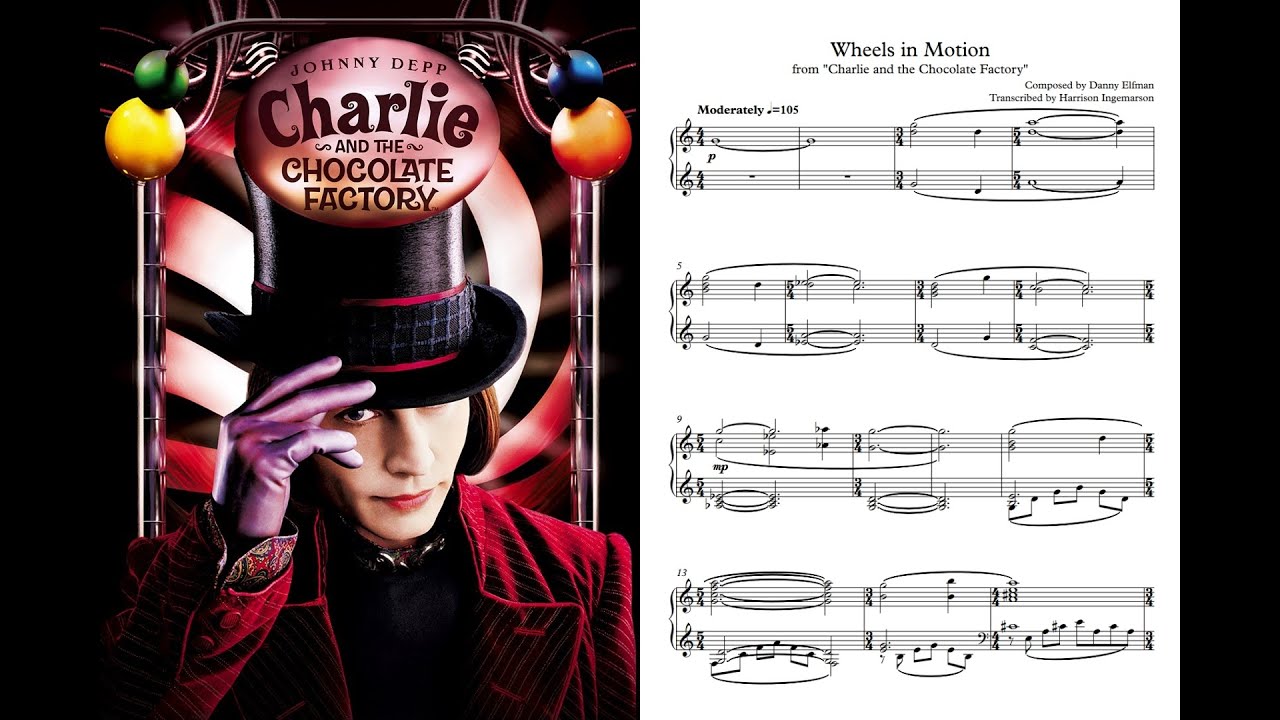 Charlie and the Chocolate Factory - Wheels in Motion ♪Piano Sheet Music♪