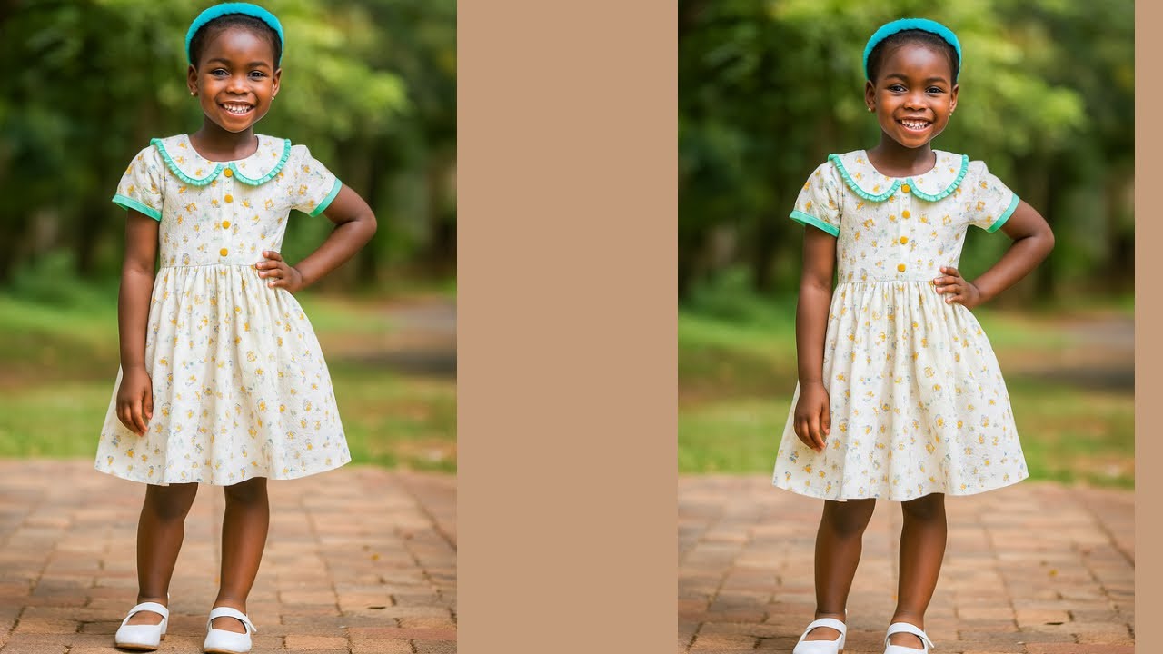 How To Sew A Kids Dress||Front Button,Peter Pan Collar and Short Sleeves||5 Yrs