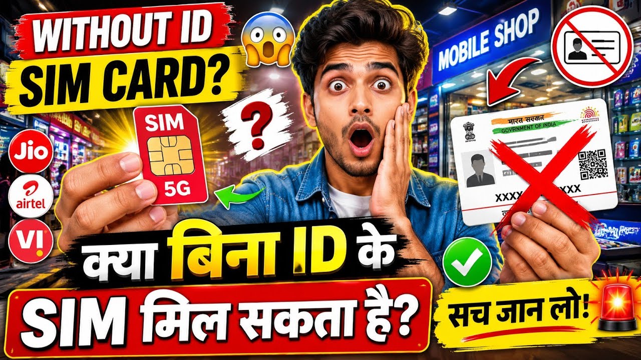 बिना IDसे नया सिम कैसे लें |How To Sim Card Without Document Airtel Jio Vi | 18 से कम Age Buy 2025