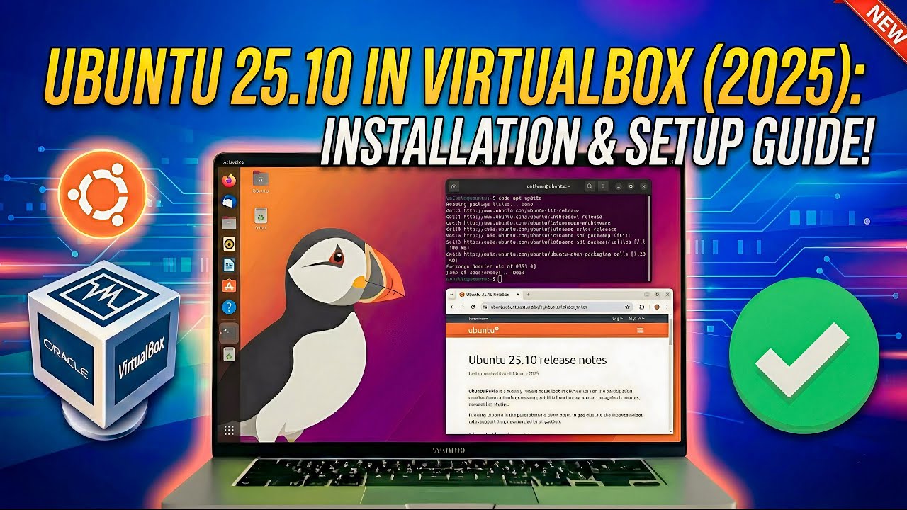 Установка Ubuntu 25.10 в VirtualBox | Пошаговое руководство (2025)