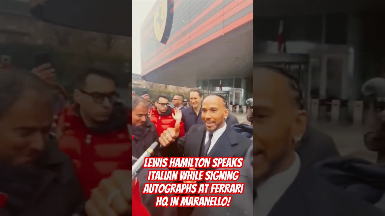 Lewis Hamilton Speaks Italian While Signing Autographs at Ferrari HQ in Maranello! 