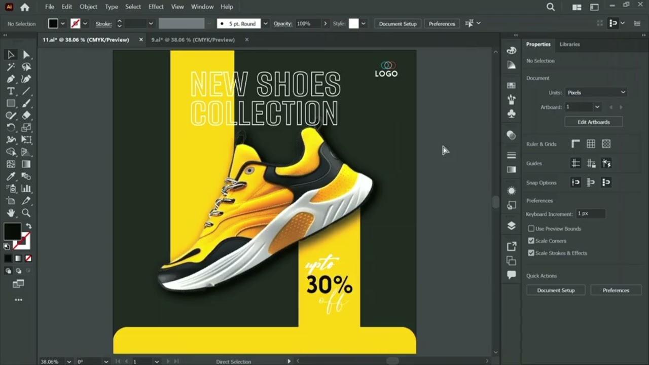 Shoes posters design in Adobe illustrator #adobeillustrator #graphicart 