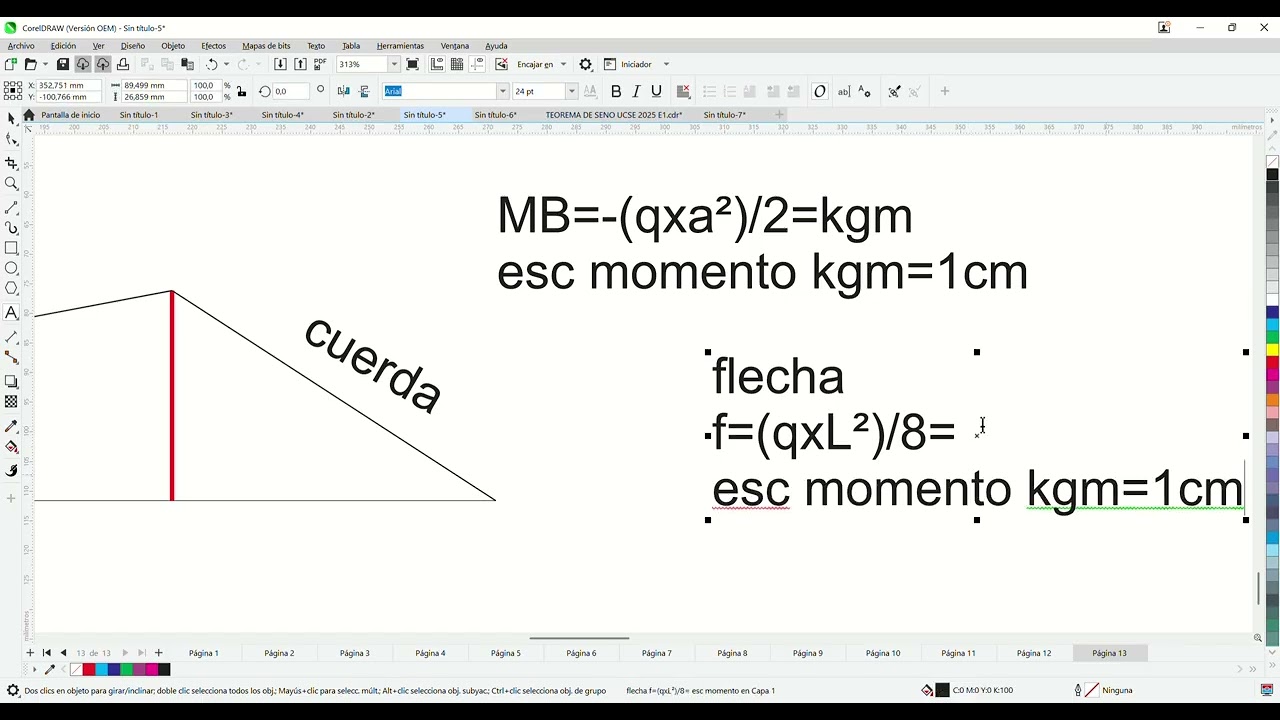 ttp4 como dibujar el diagrama M en carga distribuida