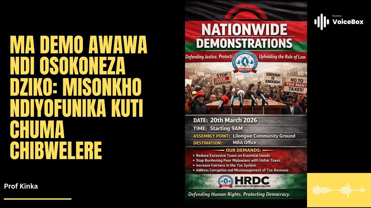 Ma Demo Awawa Ndi Osokoneza Dziko: Misonkho Ndiyofunika Kuti Chuma Chibwelere - Prof Kinka