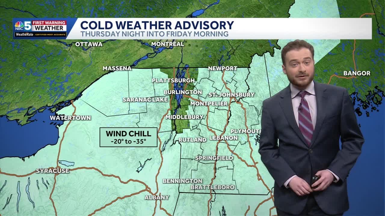 Temperatures plummet Thursday night in Vermont, New York (01-29-26)