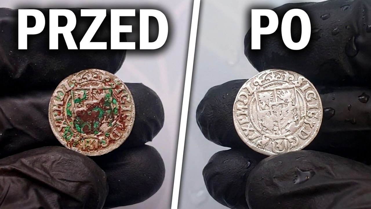 Czyszczenie półtoraka Zygmunta III Wazy z Grynszpanu i Kuprytu