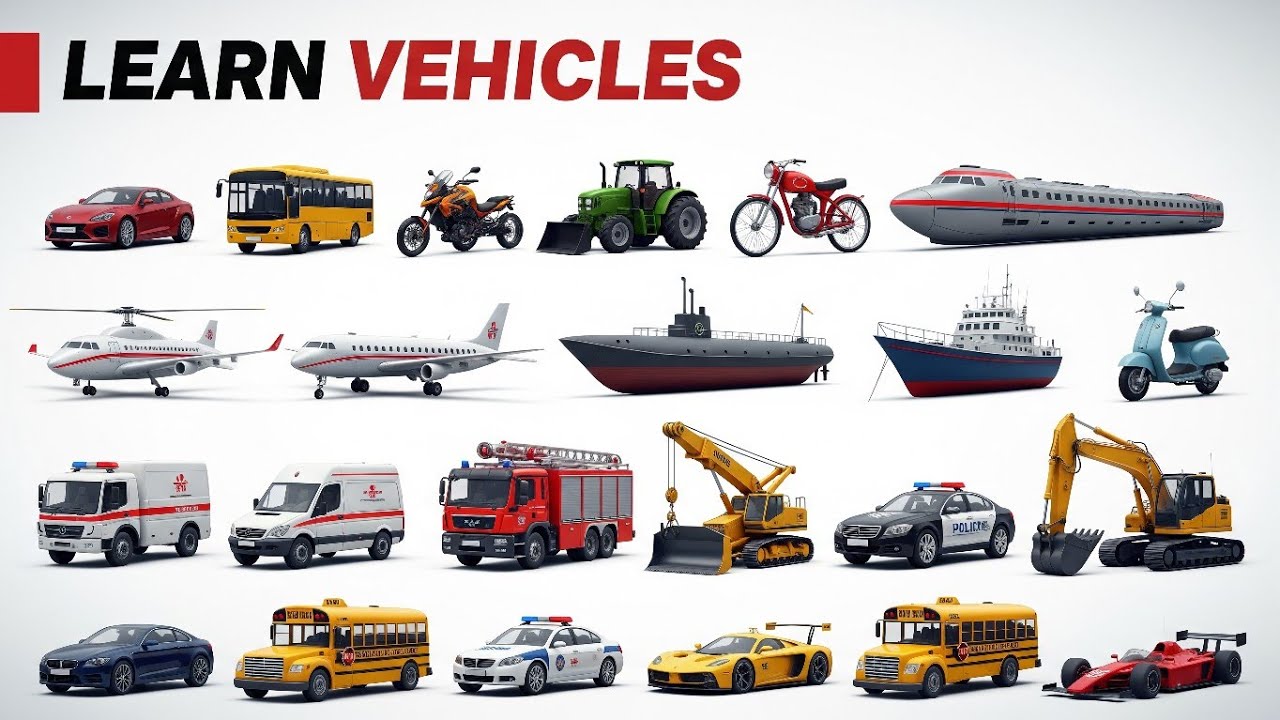 A to Z Vehicles for Kids | Vehicles Used in Daily Work  