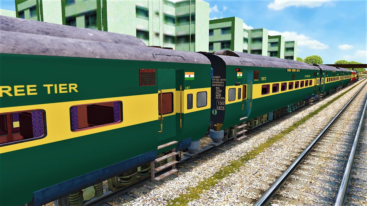 Realistic Freeware Garib Rath Coaches By Team Veersa Productions for Msts & Open Rails