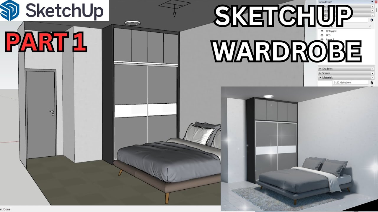 PART 1 | Simple Sketchup | Sketchup for Interior Design + V-RAY | Wardrobe