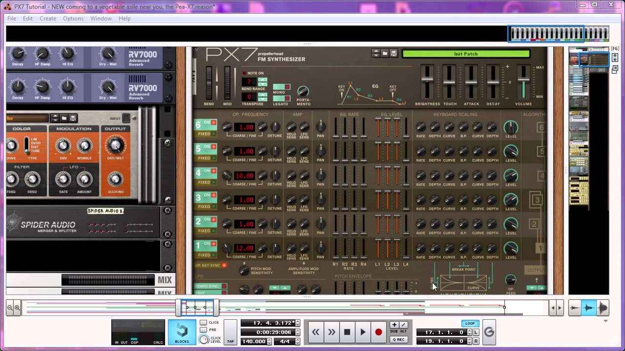Reason tutorial: Electro FM Bass Synth with PX7