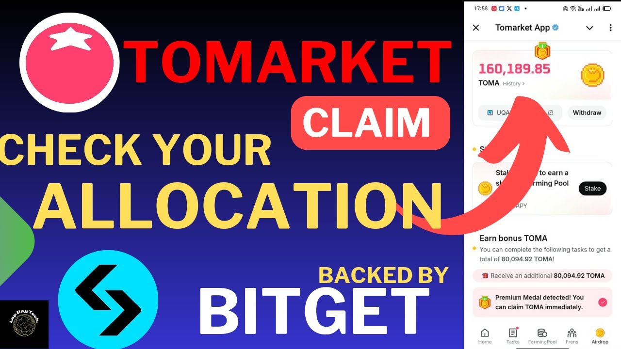 Tomarket update| Check your $TOMA allocation| Claim activity base Token| Wait for withdrawal update