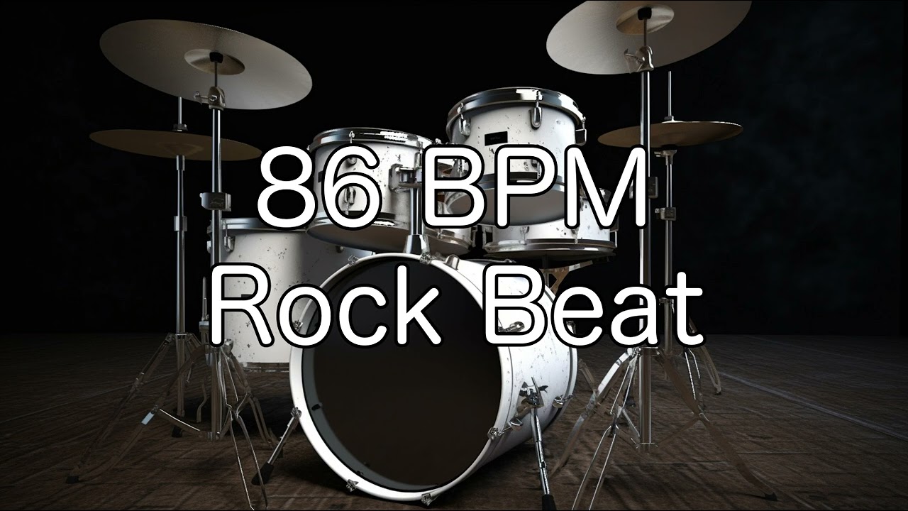 86 BPM Punchy Rock Drum Beat for Guitar, Bass and Instrumental Practise
