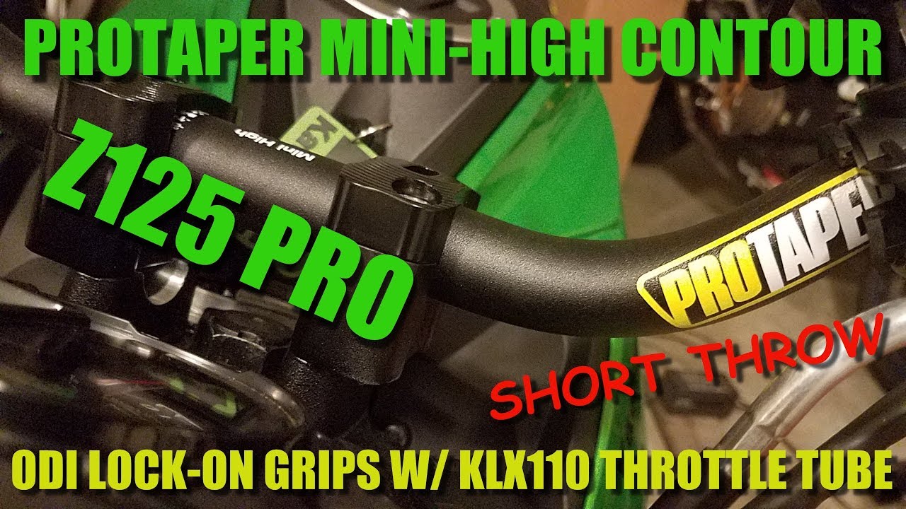 Kawasaki Z125 PRO ProTaper Mini High Handlebar w/ ODI KLX110 Throttle Cam