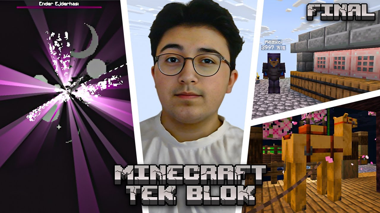 TAŞ FARMI VE EJDERHAYI KESTİK | MİNECRAFT TEK BLOK | FİNAL