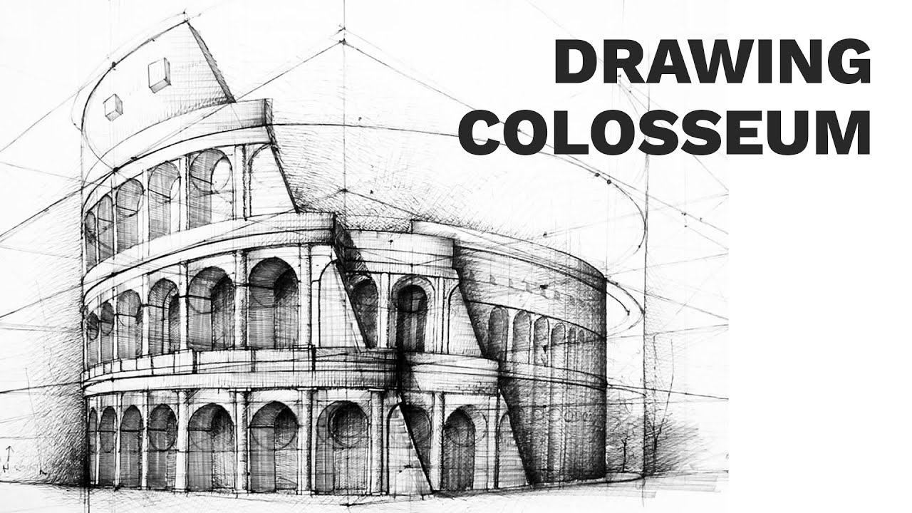 Colosseum perspective drawing #3 | famous architecture