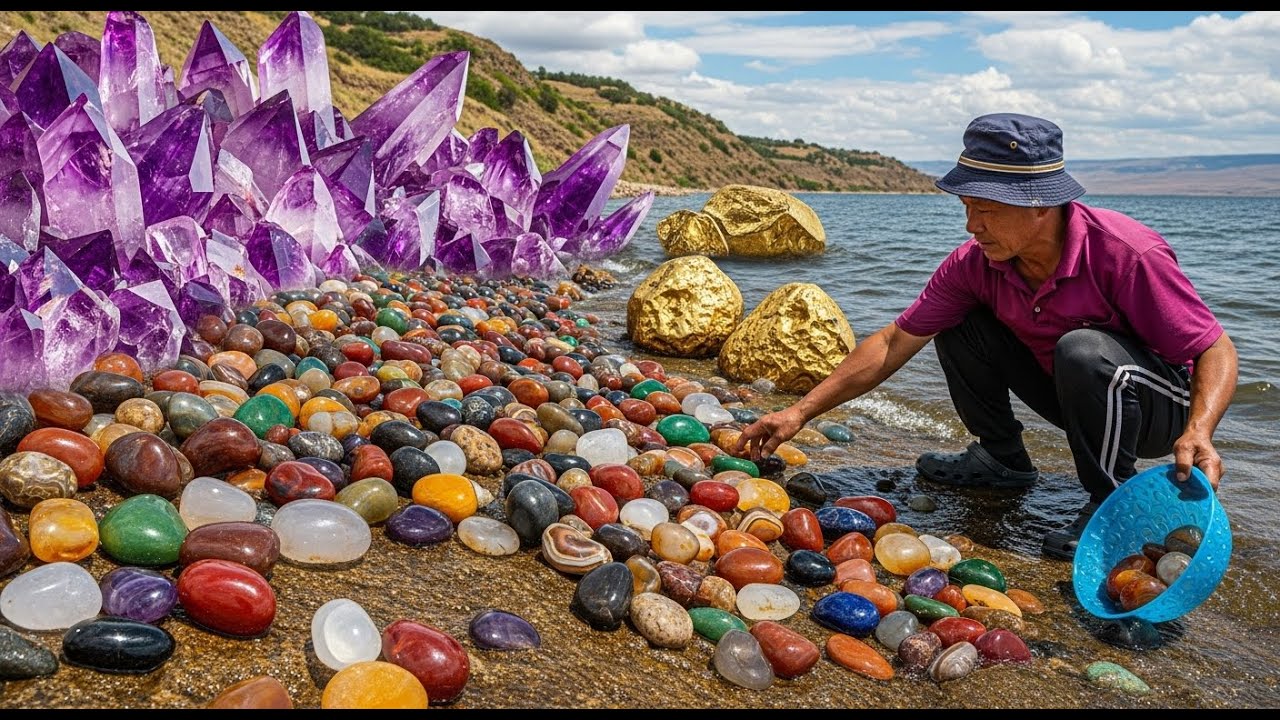 Rare Vintage Glass Marbles Found Scattered Along the Water's Edge