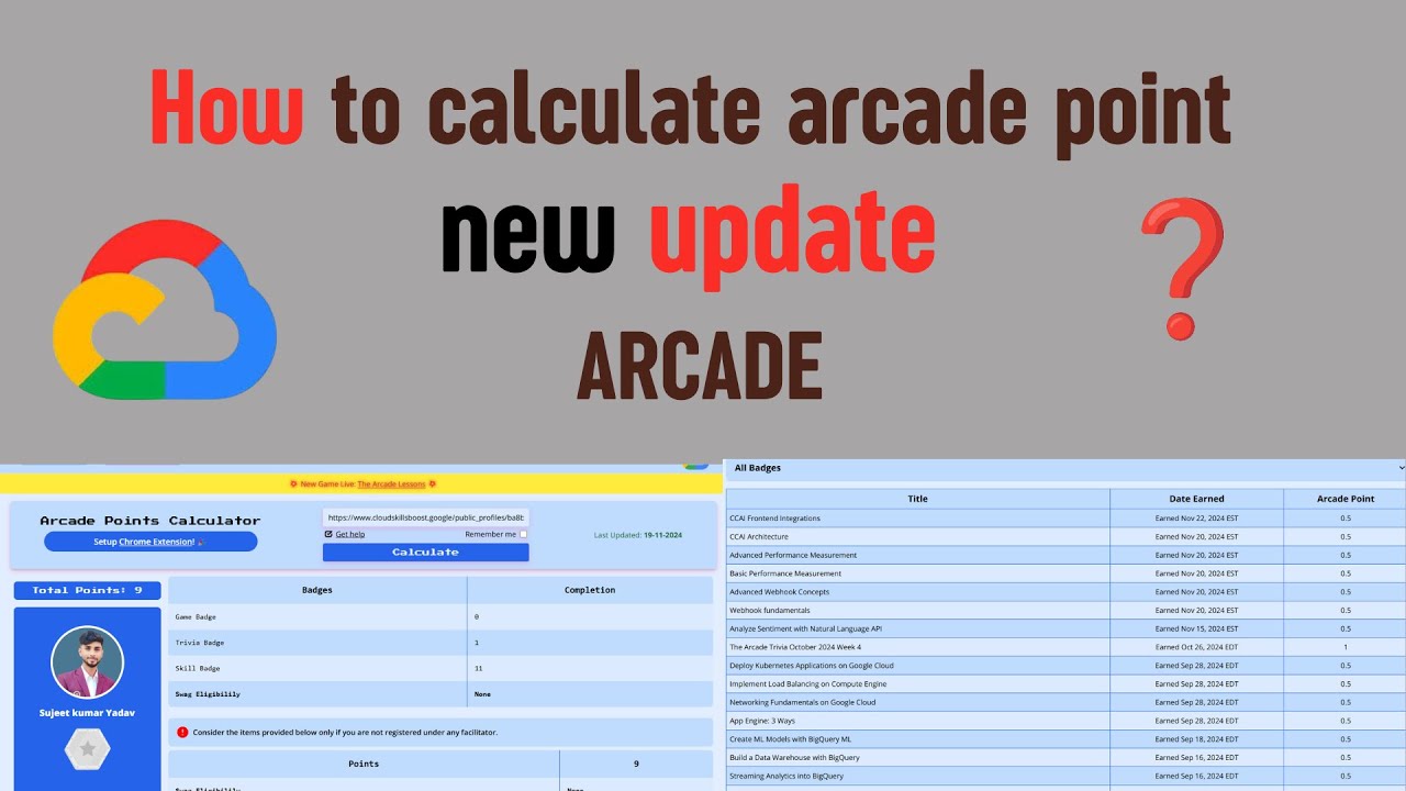 How to calculate arcade point in just one minute #arcade #google #googlecloud 2nd
