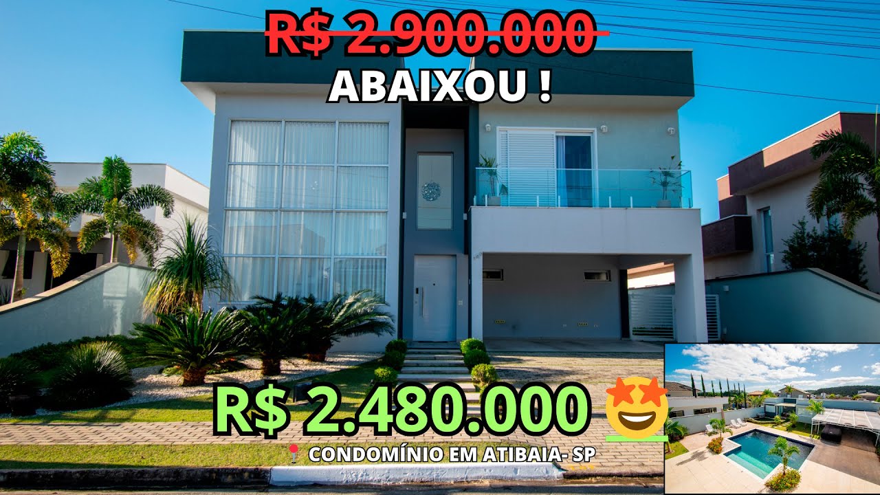 IMÓVEL MODERNO | R$ 2.490.000,00 |456 m²😱 construídos|PORTEIRA FECHADA|Condomínio Shambala 2 ATIBAIA