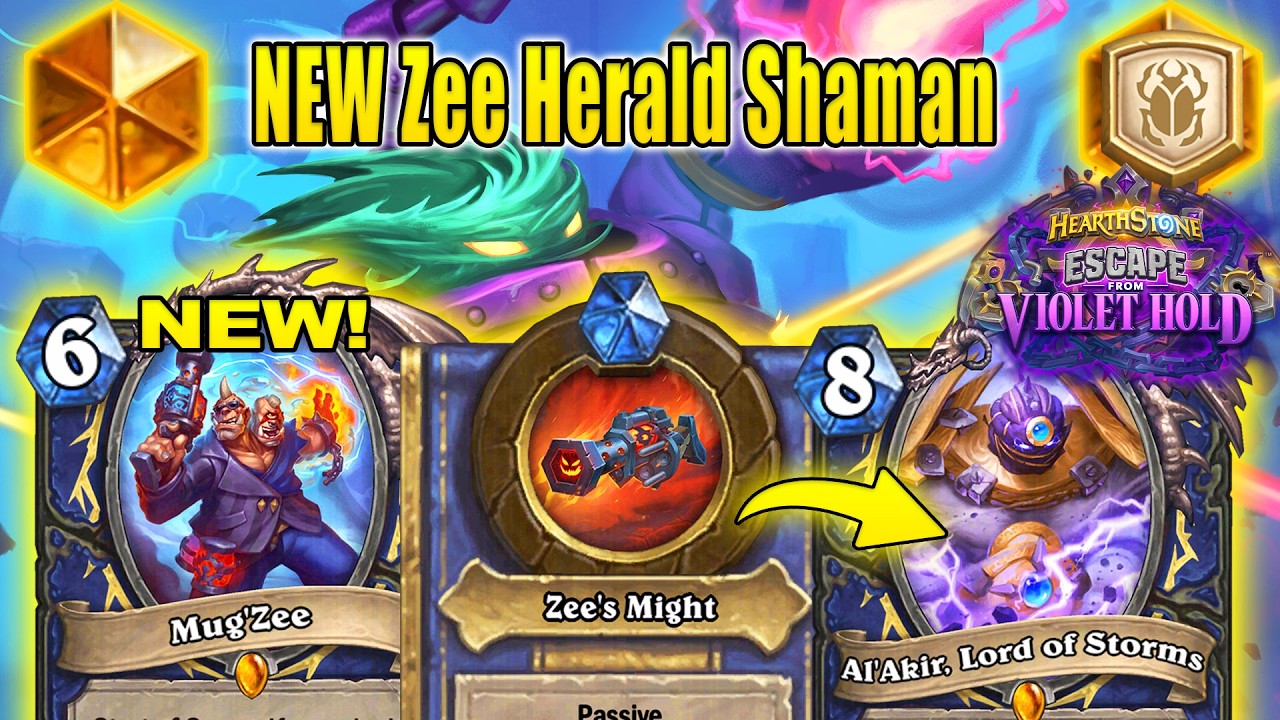 NEW Zee Herald Shaman Deck Is CRAZY Underrated And It's OP! Escape from Violet Hold | Hearthstone