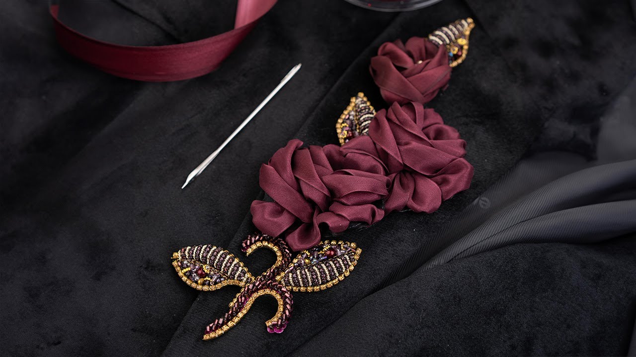 آموزش روباندوزی / Ribbon Embroidery Tutorial