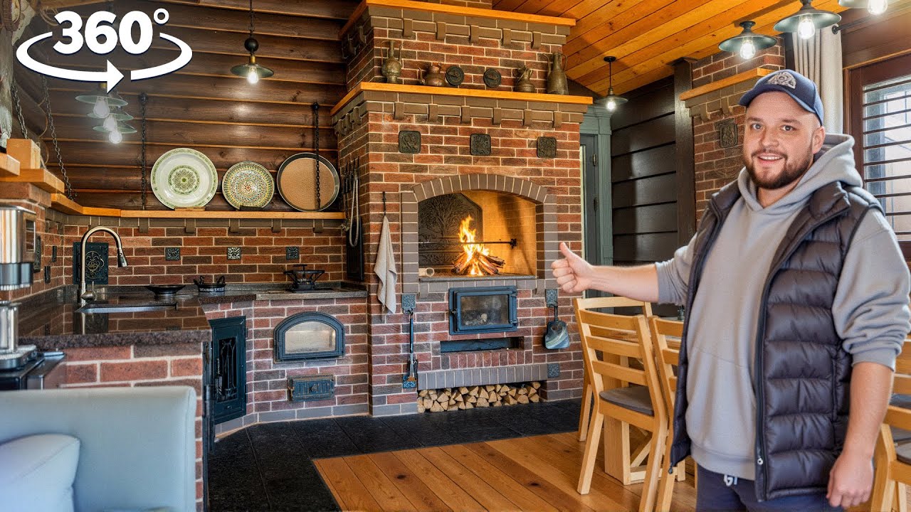 Обзор интерьера террасы с барбекю комплексом Моспечь в 360°
