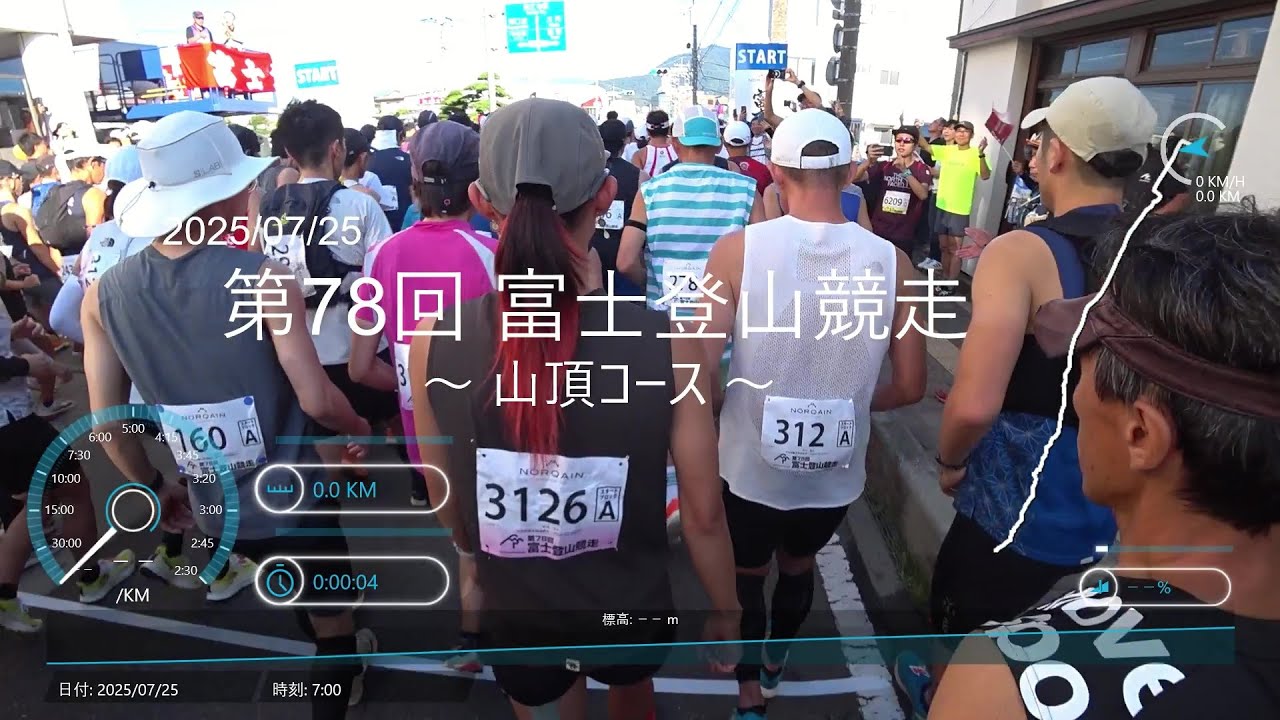 【第78回 富士登山競走 山頂コース＠2025/07/25】全コースノーカット／ランナーズビュー (1080p60)（代理UL）