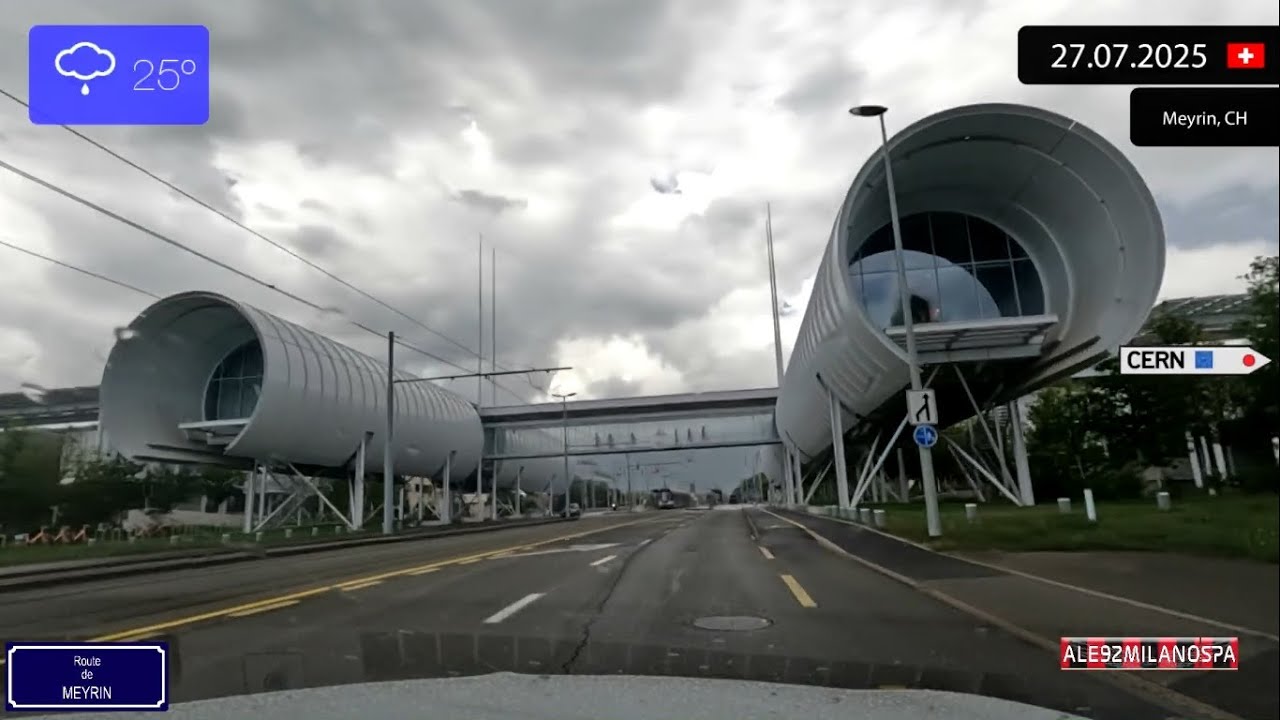 Driving from Genève (Switzerland) to Gex (France) 27.07.2025 Timelapse x4