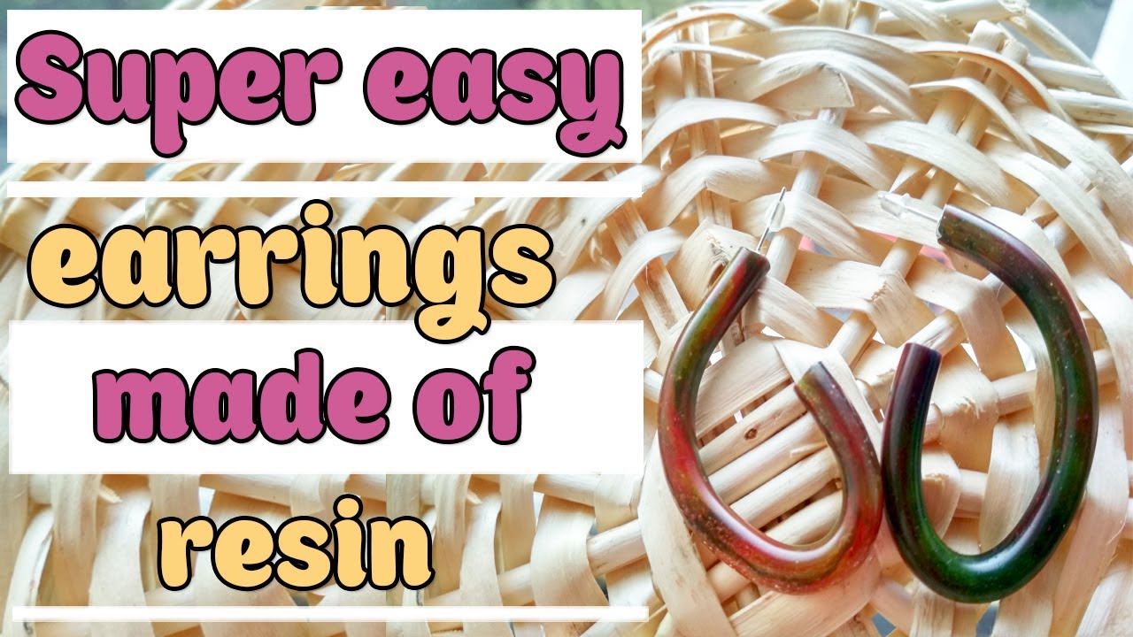 Epoxy resin earrings without special mold.