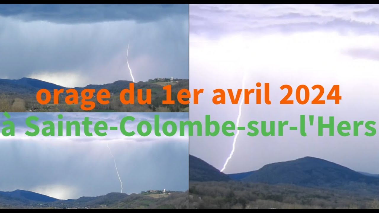 orage du 1er avril 2024 à Sainte-Colombe-sur-l'Hers dans la frontière de l'Aude des l'Ariège
