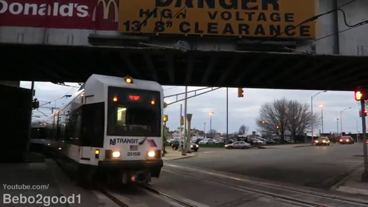 NJ Transit: 4 Hudson-Bergen LRT Trains at Liberty State Park, NJ (60FPS)