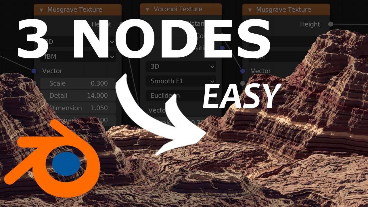 Easy Procedural Canyons with 3 Nodes