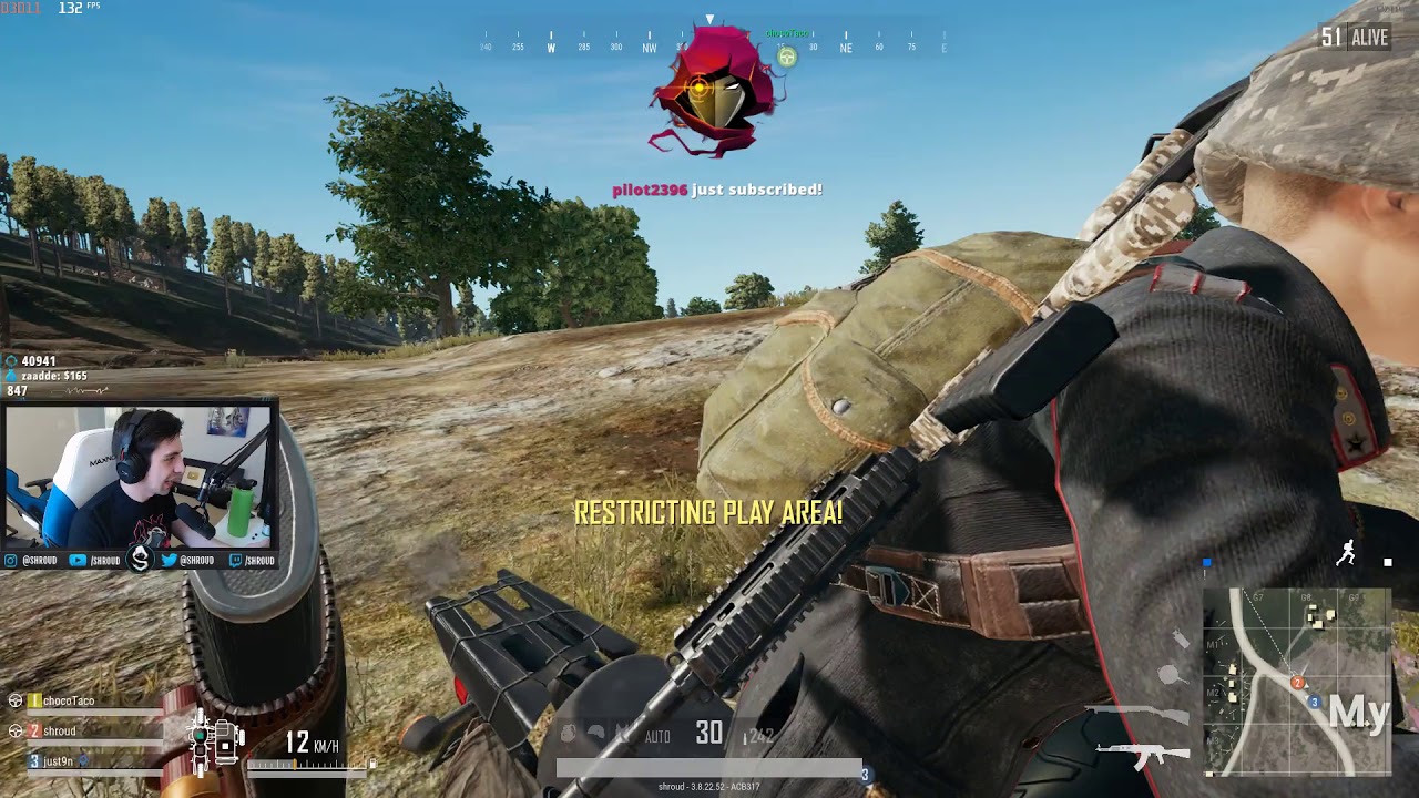 Shroud, ChocoTaco & Just9n squads | PUBG | 16 May