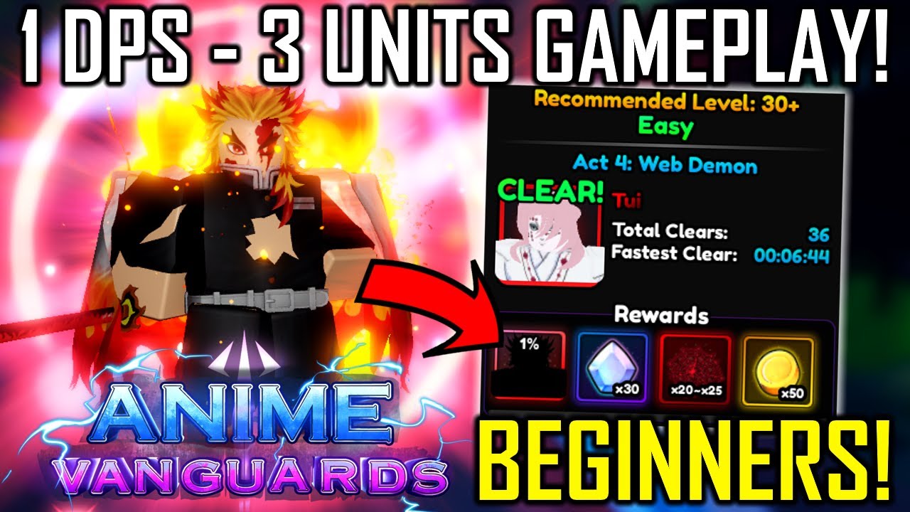 How To Solo BEAT Raid - Act 4 w/1 DPS Only | 3 Units Gameplay - Anime Vanguards