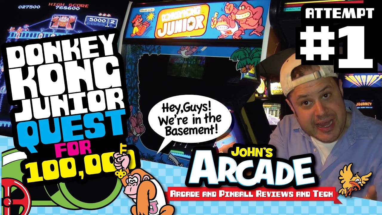 John's Quest for 100,000 pts on Donkey Kong Junior Arcade - Gameplay, Strategy