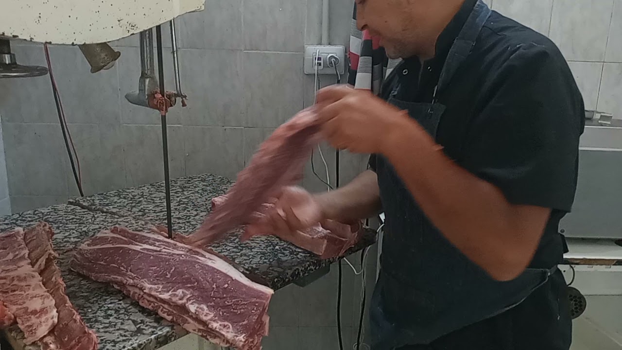 Como cortar asado de bifes de costilla y aguja