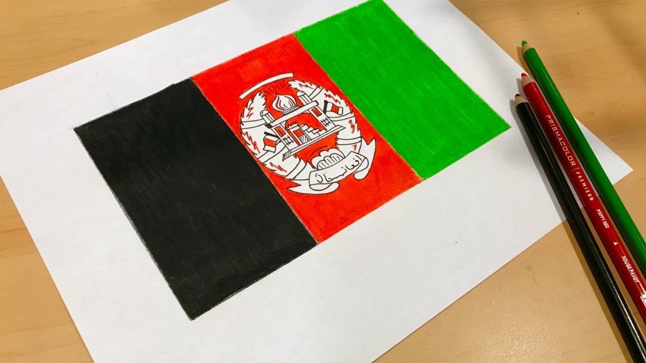 Afghan Flag Drawing 🇦🇫