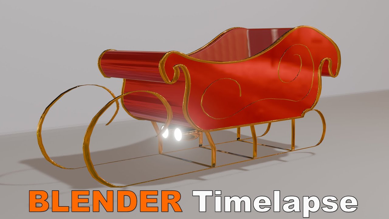 3D Modeling Santa's Sleigh | Timelapse | Blender 4 0