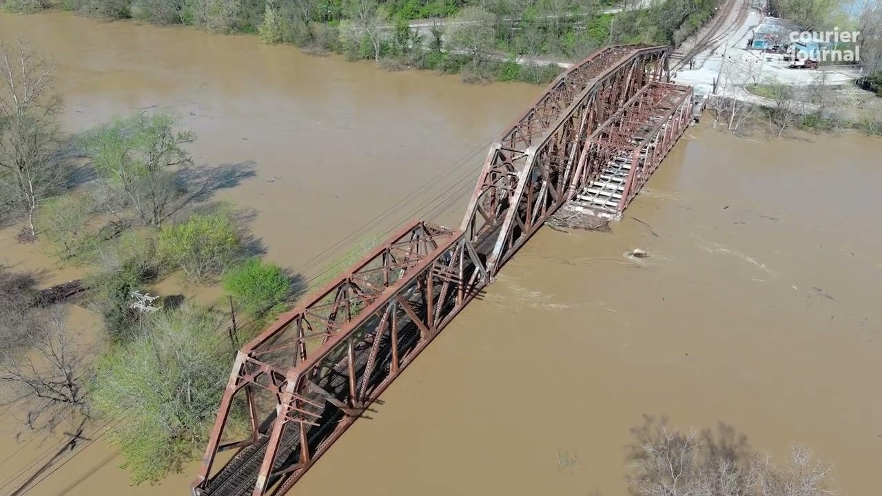 See drone footage of Kentucky floods as waters rise near homes and Buffalo Trace Distillery