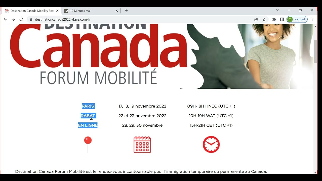 كيفية التسجيل الصحيح في مؤتمر التوظيف الكندي (Destination Canada)
