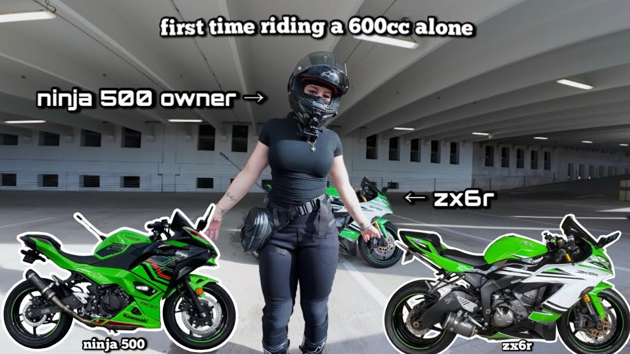 motovlog: ninja 500 owner rides a 600cc alone for the first time! (zx6r)