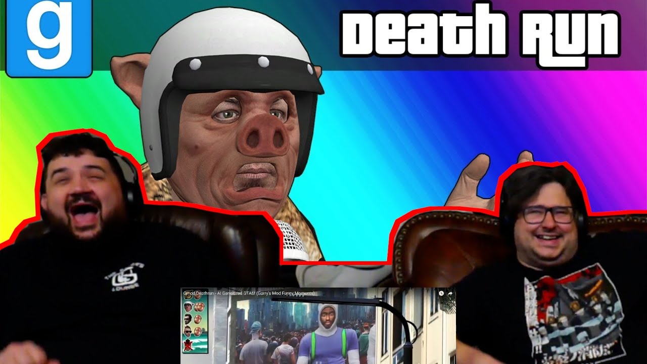 Gmod Deathrun — GTA6, сгенерированная ИИ! (Забавные моменты из Garry's Mod) — @VanossGaming | РЕА...