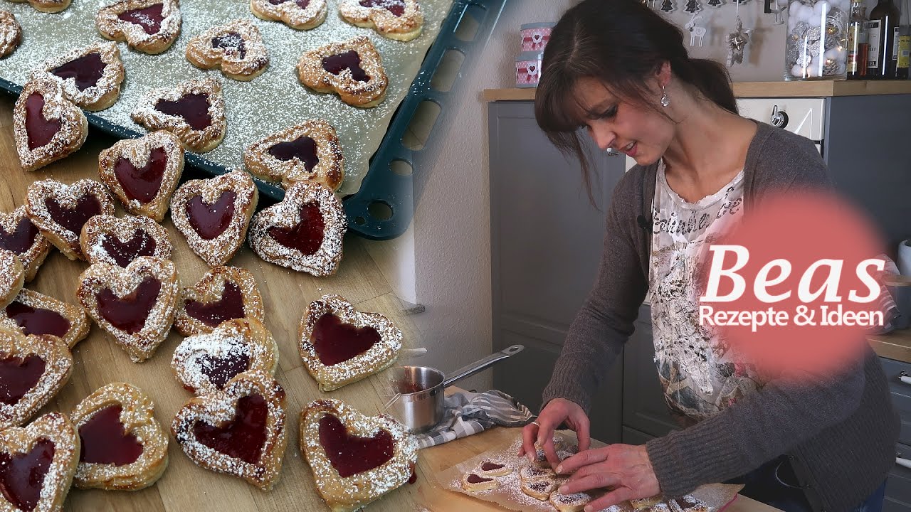 Königsberger Gelee Herzen Rezept - Weihnachtsbäckerei - Marzipan Plätzchen backen