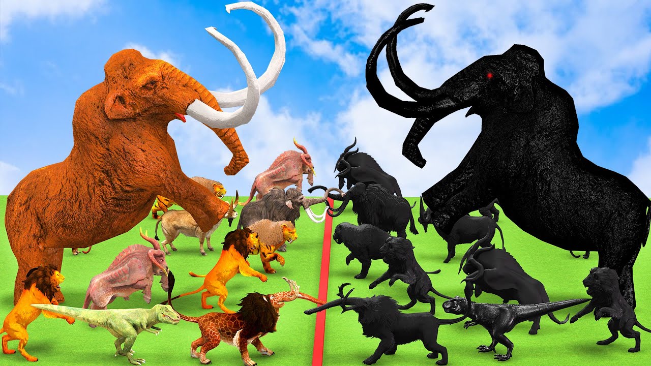 Prehistoric Mammals vs Shadow Itself Mammals Size Comparison Mammoth Vs Mammoth Animal Epic Battle