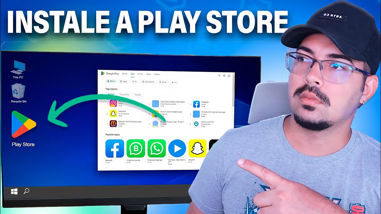 🤯 COMO INSTALAR O ANDROID NO WINDOWS 10 e WINDOWS 11 - Play Store no PC