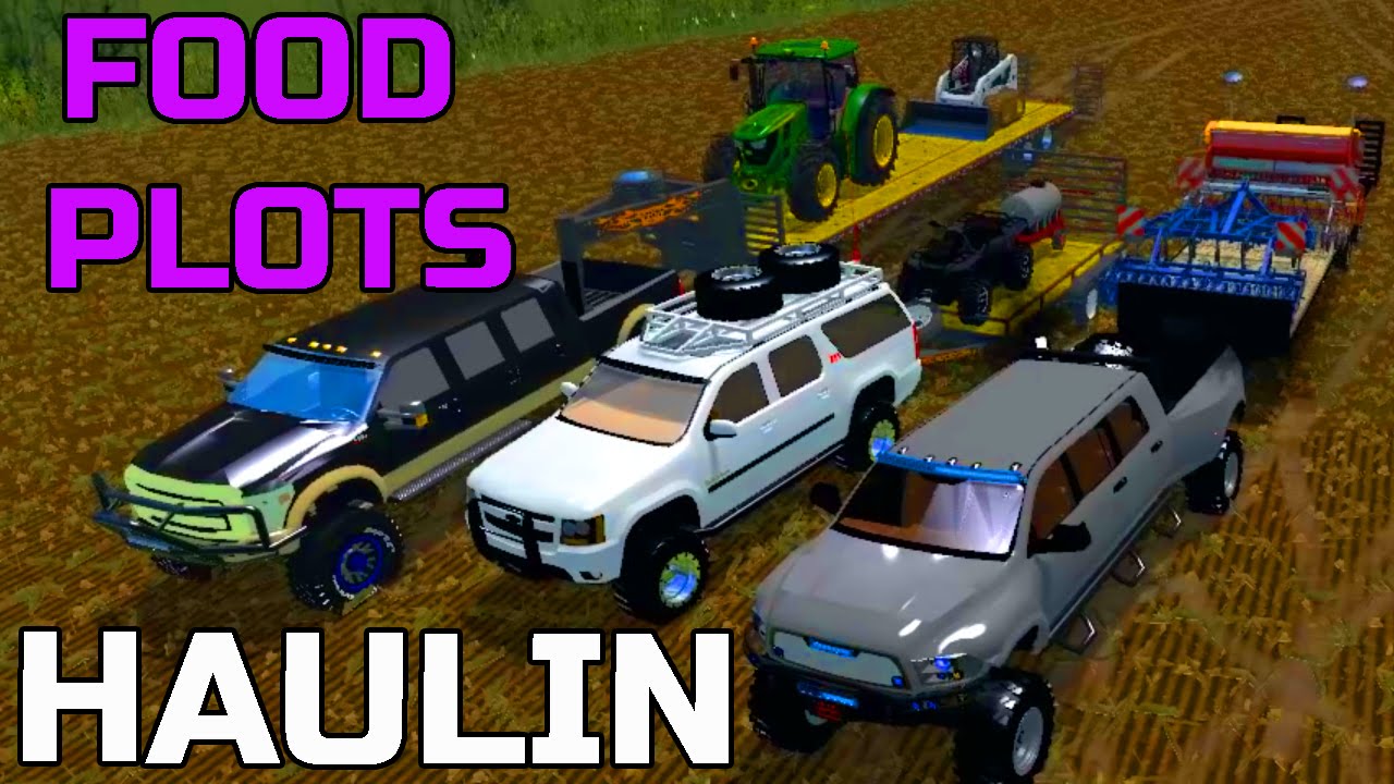 FARMING SIMULATOR 2015 | HAULING FOOD PLOT EQUIPMENT | HUNTING SQUAD
