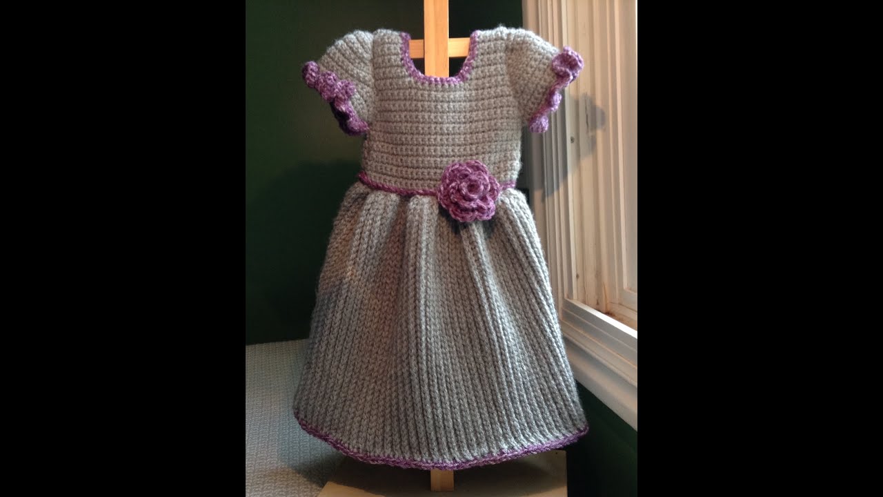 How to Crochet a Baby Dress - Winter, Ribbed Cable Stitch