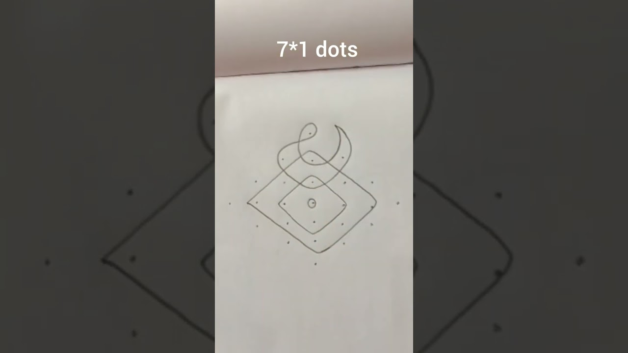 7*1 dots sikku kolams #shorts #muggulu