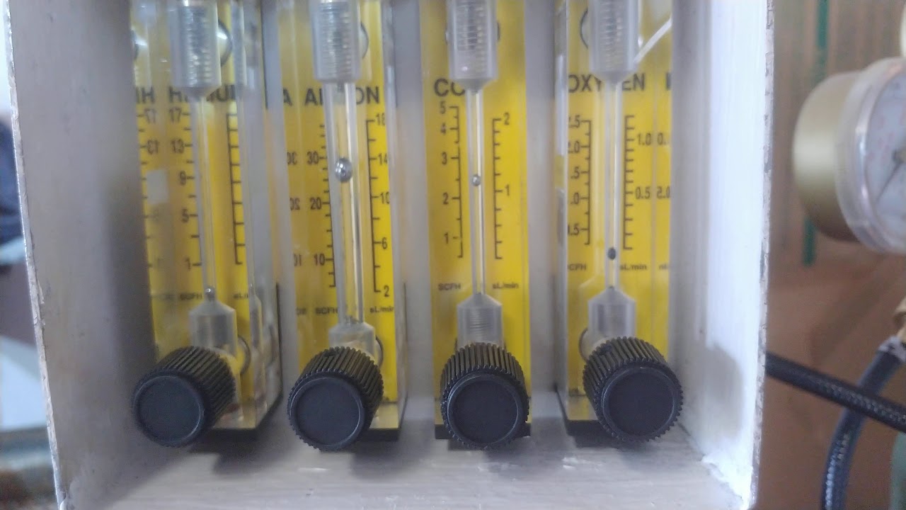 Custom Gas Mixing setup for Argon - Helium - CO₂ - O₂