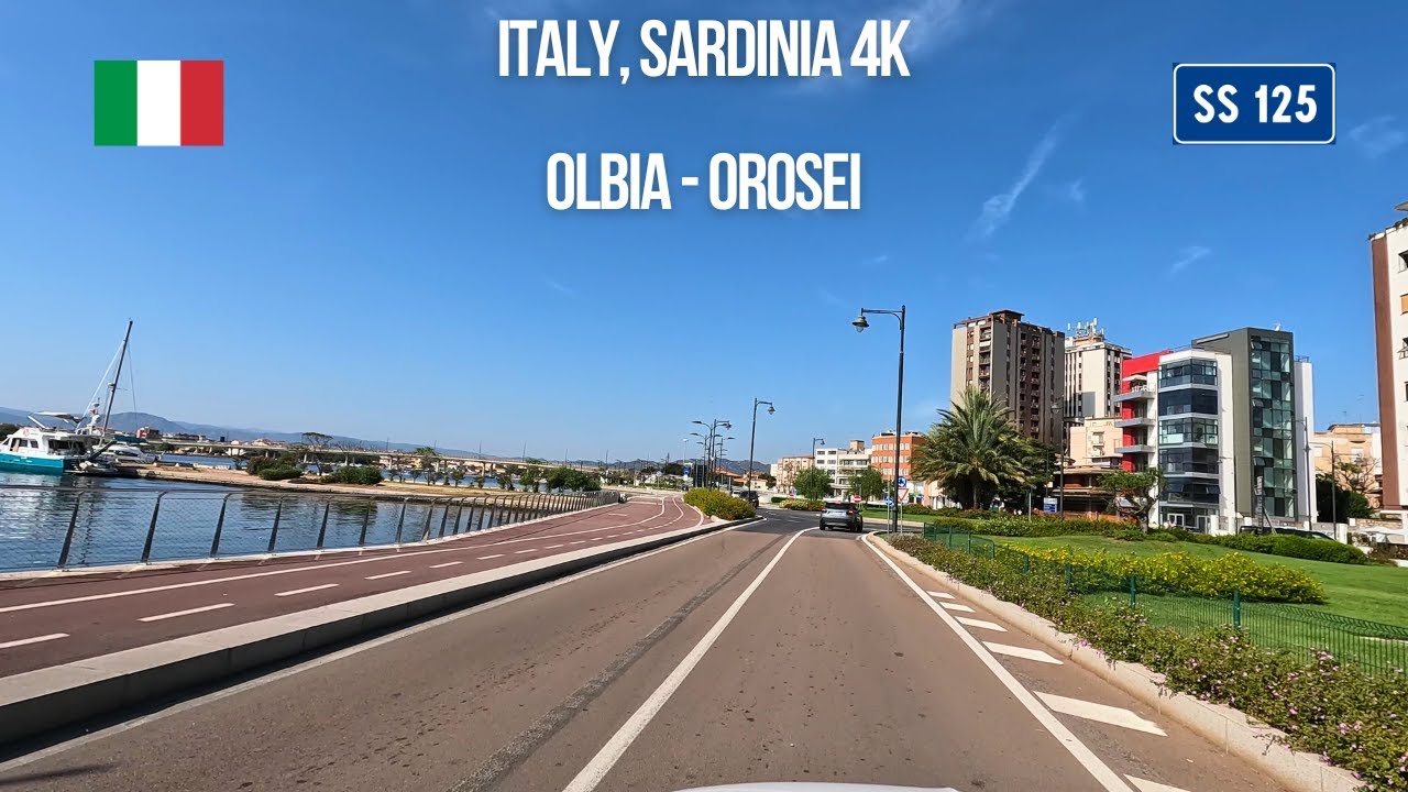 Driving in Italy Sardinia from Olbia to Orosei on SS125